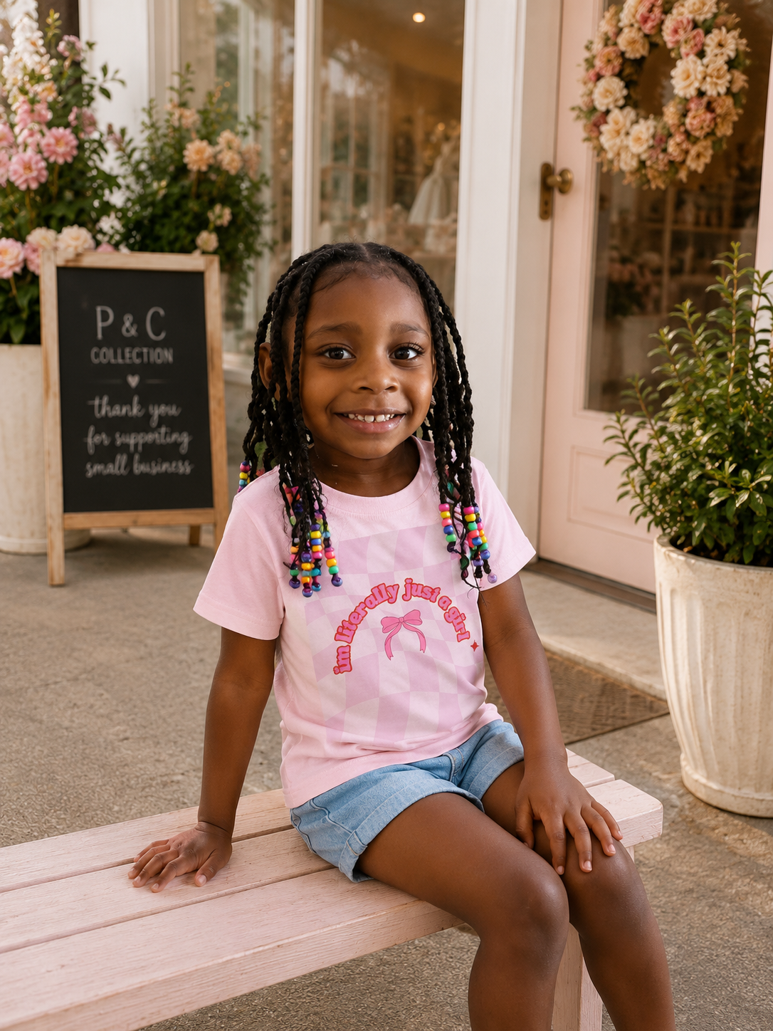 Toddler T‑Shirt — Pink "I'm Literally Just a Girl" Graphic Tee