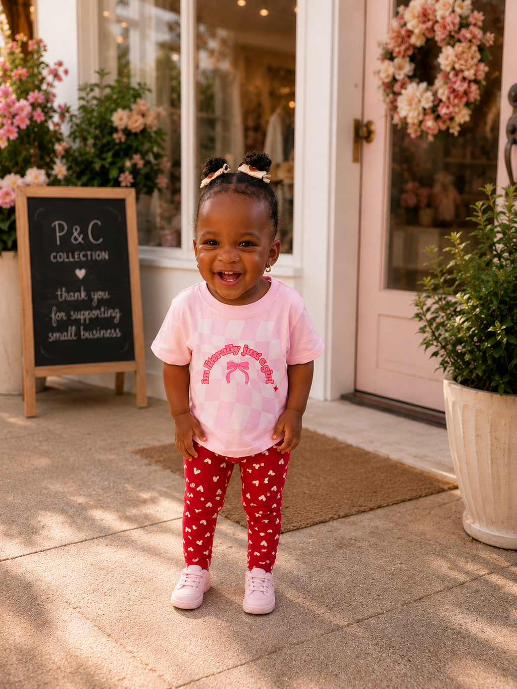Toddler T‑Shirt — Pink "I'm Literally Just a Girl" Graphic Tee