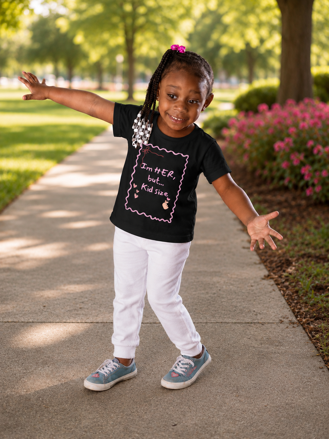 Toddler Tee – "I'm HER, but... Kid Size" Pink Princess Graphic