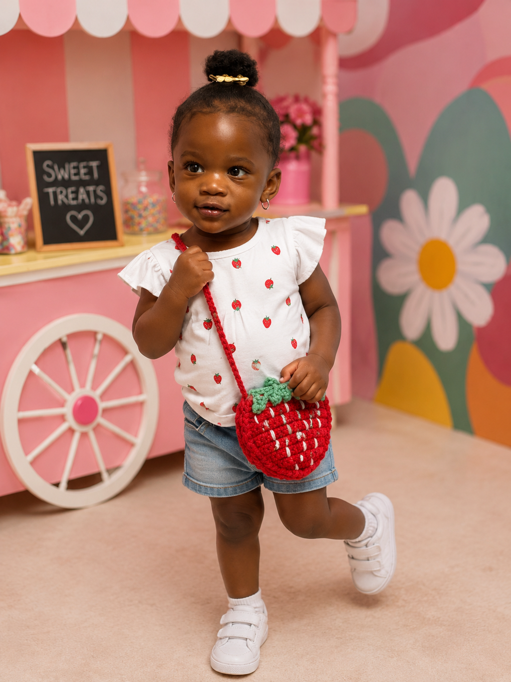 Handmade Knitted Children's Wool Cute Strawberry Crossbody Bag