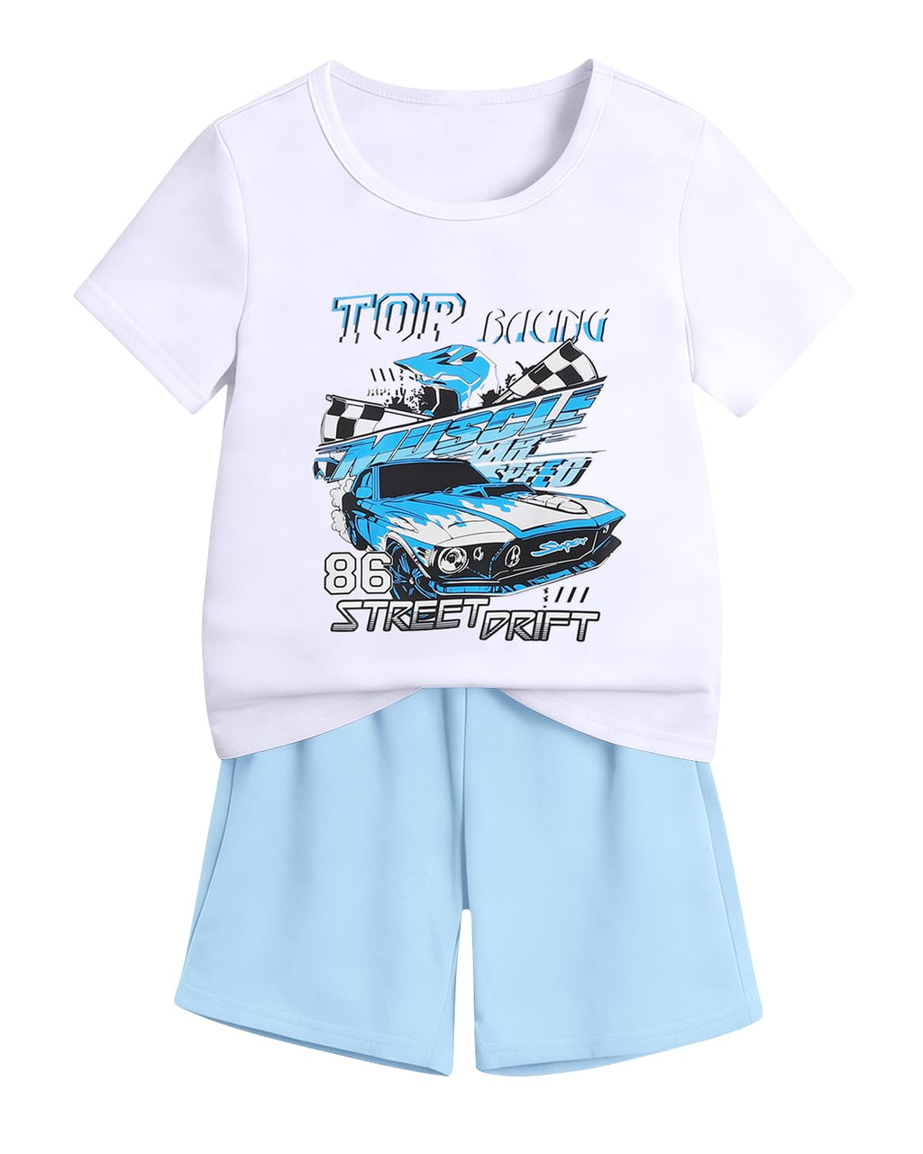 Boys Summer Clothes Graphic Short-Sleeved T-Shirt & Shorts Set 2 Piece Toddler Kid Outfit Size 5-10