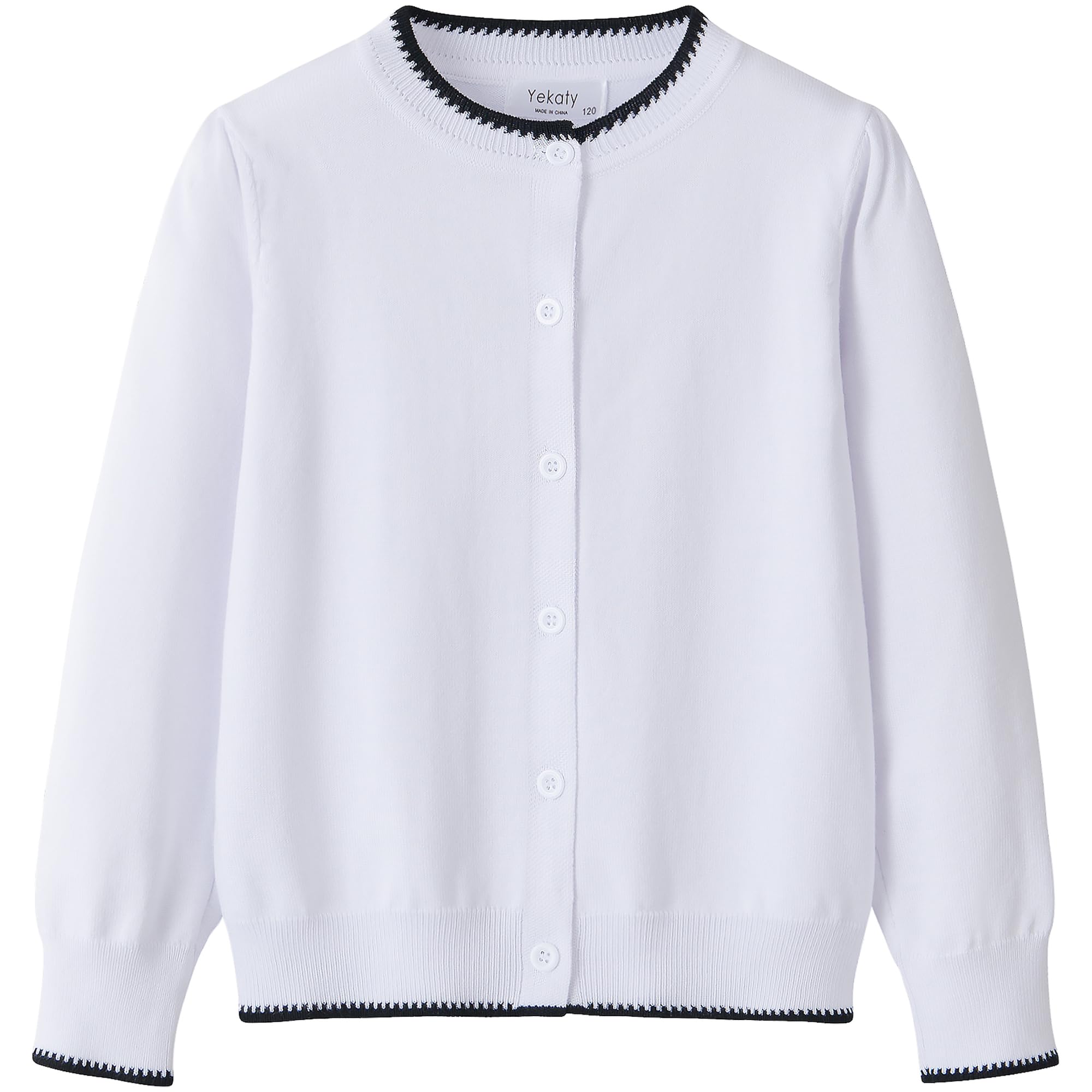 Girls Cardigan Basic Long Sleeve Button Knit Sweater Tops Fashion Outfits