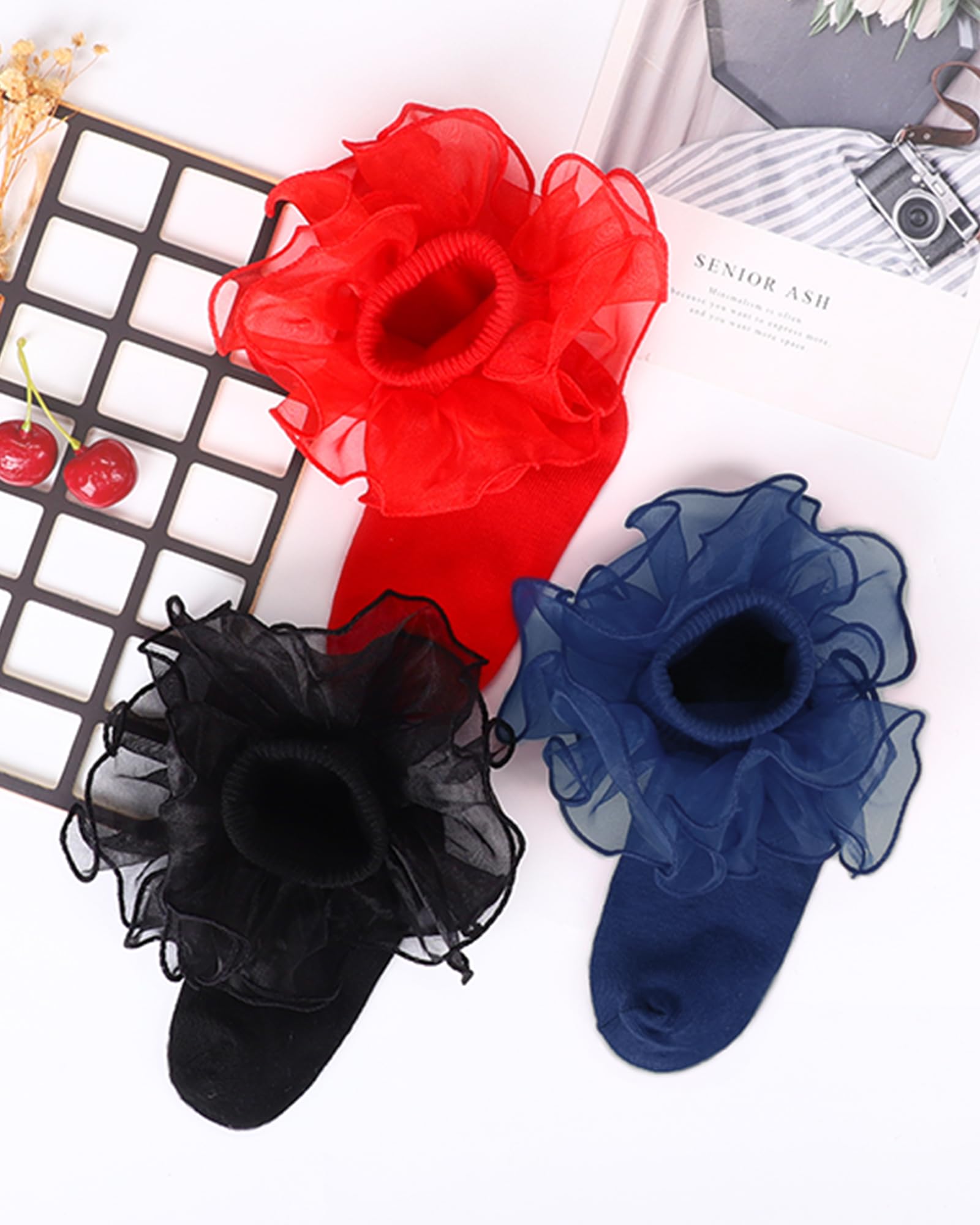 School Girl Socks with Big Ruffle Lace