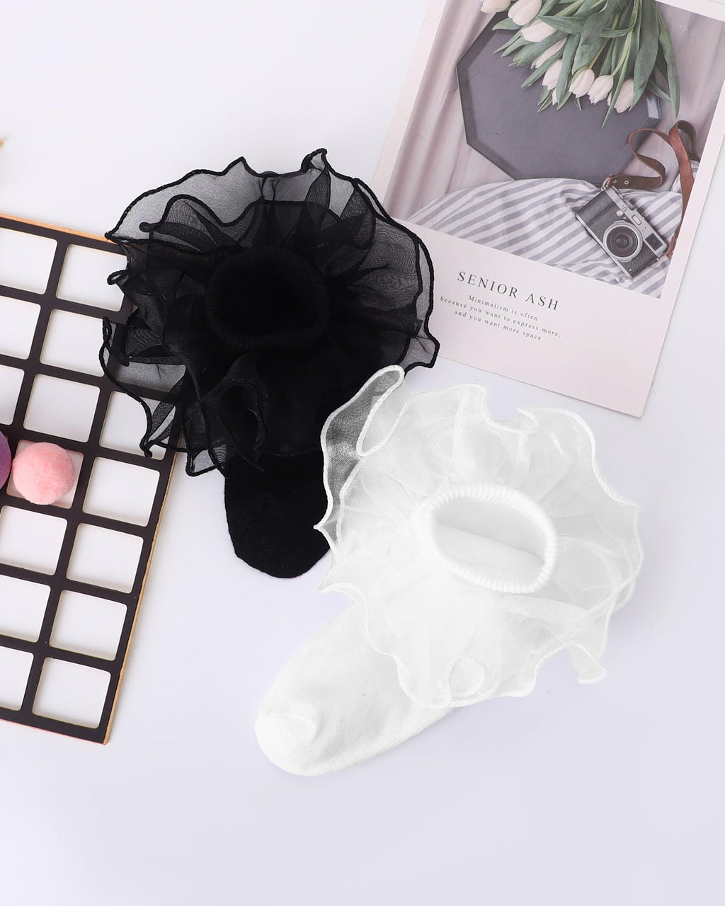 School Girl Socks with Big Ruffle Lace