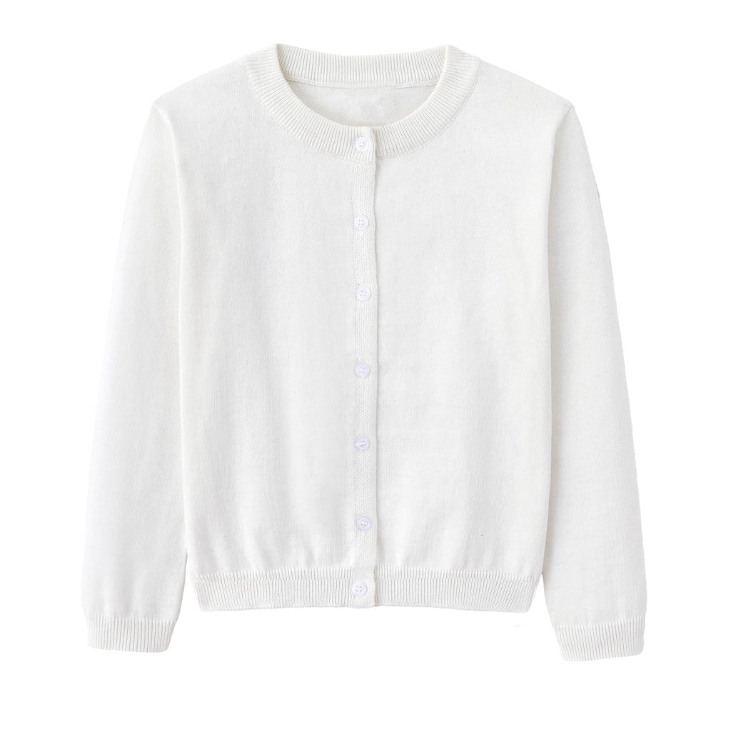 Girls Cardigan Sweater School Uniforms Toddler Long Sleeve Button Knit Solid Sweaters Tops