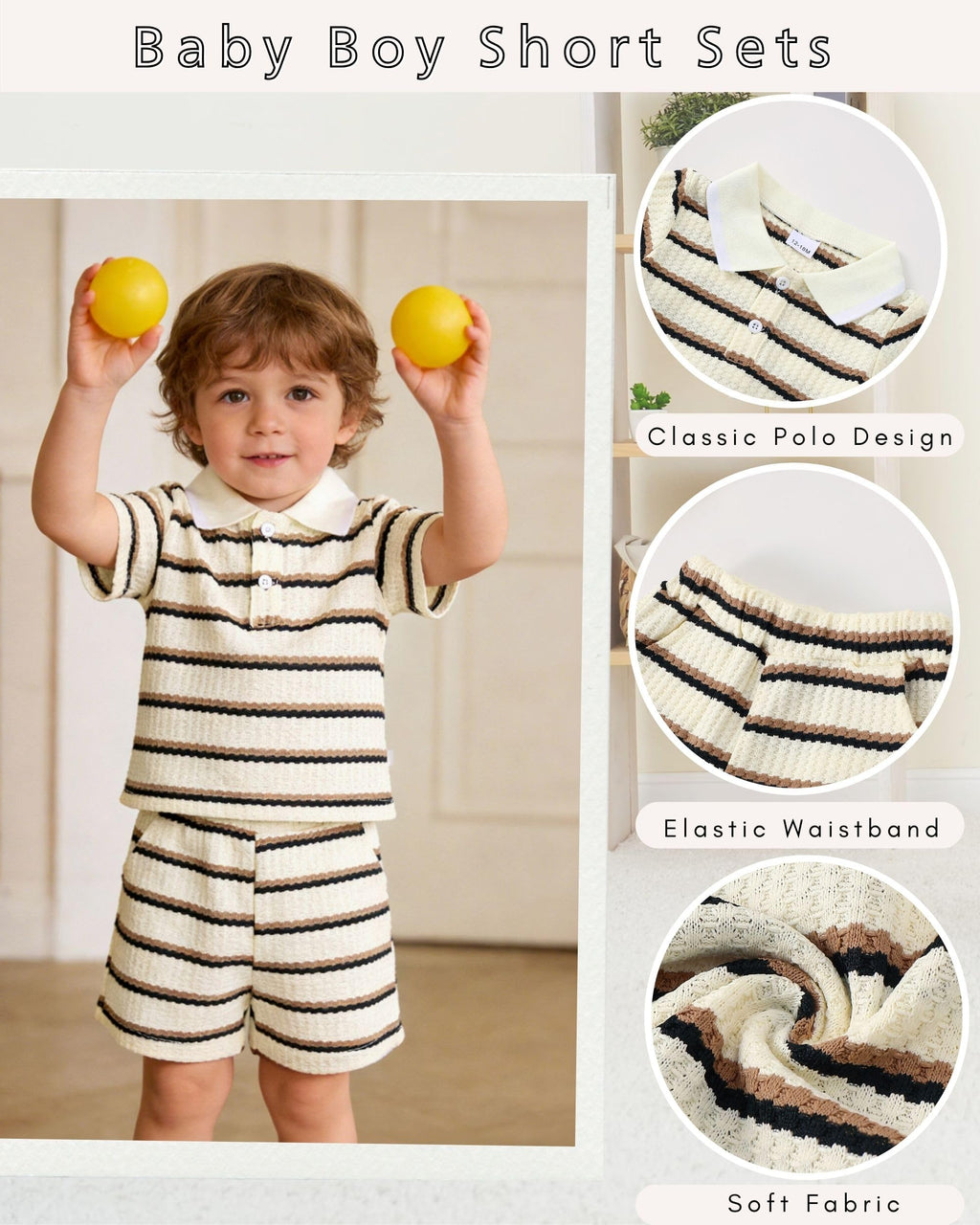 Toddler Baby Boys Clothes Summer Outfits Polo Shirt Shorts Set 2Pcs Boys Clothing Sets 12 Month-5T