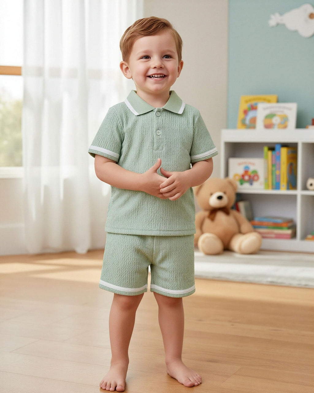 Toddler Baby Boys Clothes Summer Outfits Polo Shirt Shorts Set 2Pcs Boys Clothing Sets 12 Month-5T