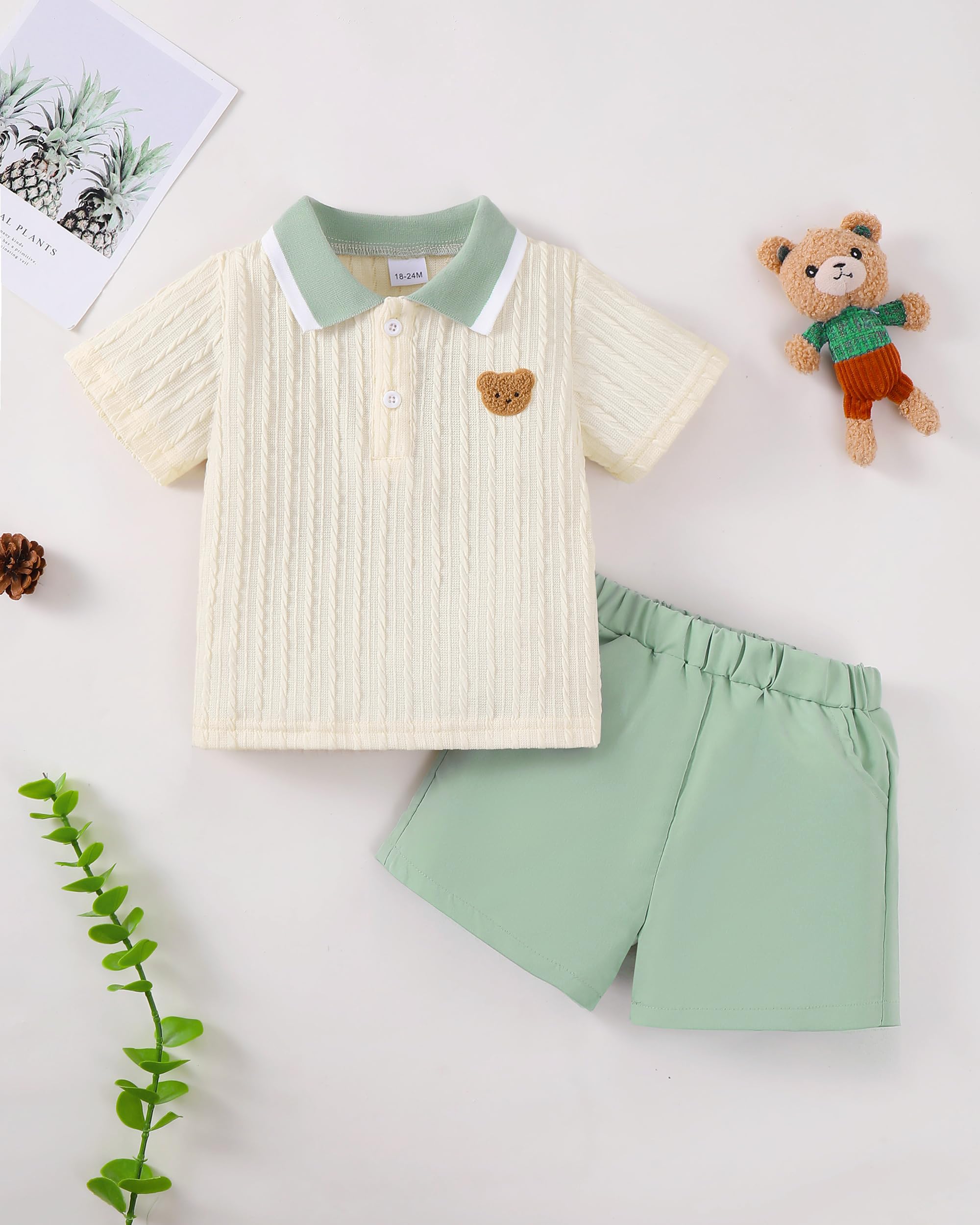 Toddler Baby Boys Clothes Summer Outfits Polo Shirt Shorts Set 2Pcs Boys Clothing Sets 12 Month-5T