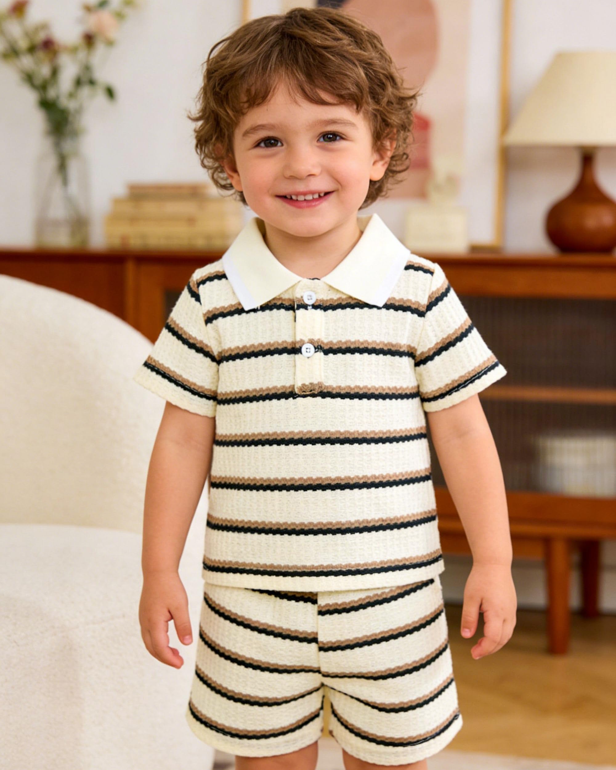 Toddler Baby Boys Clothes Summer Outfits Polo Shirt Shorts Set 2Pcs Boys Clothing Sets 12 Month-5T