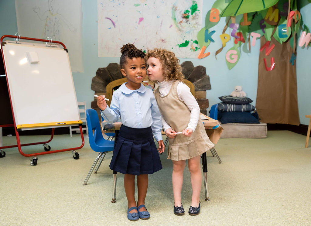 Girls' Pleated Hem Jumper with Ribbon School Uniform
