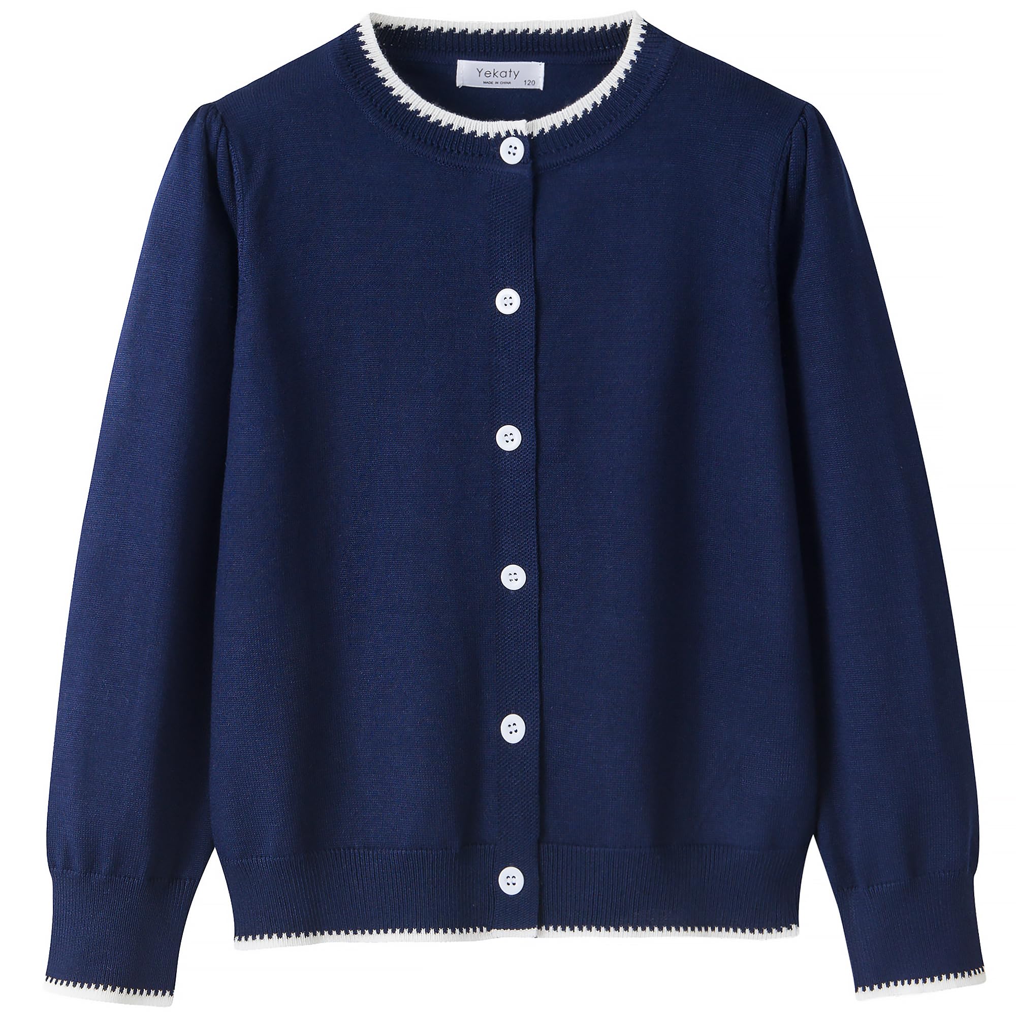 Girls Cardigan Basic Long Sleeve Button Knit Sweater Tops Fashion Outfits