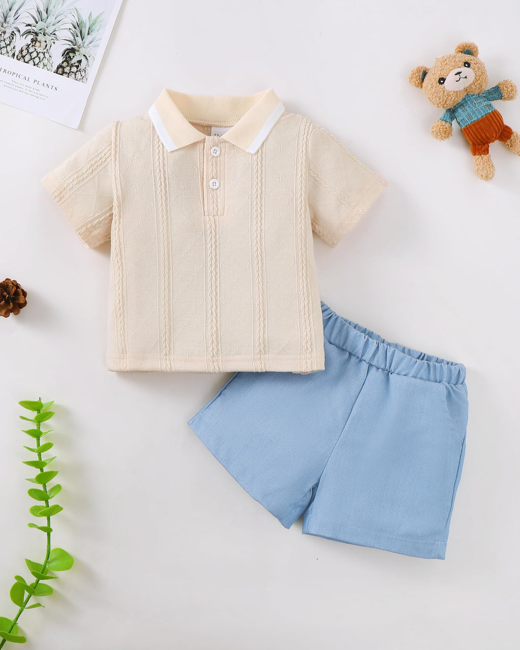 Toddler Baby Boys Clothes Summer Outfits Polo Shirt Shorts Set 2Pcs Boys Clothing Sets 12 Month-5T