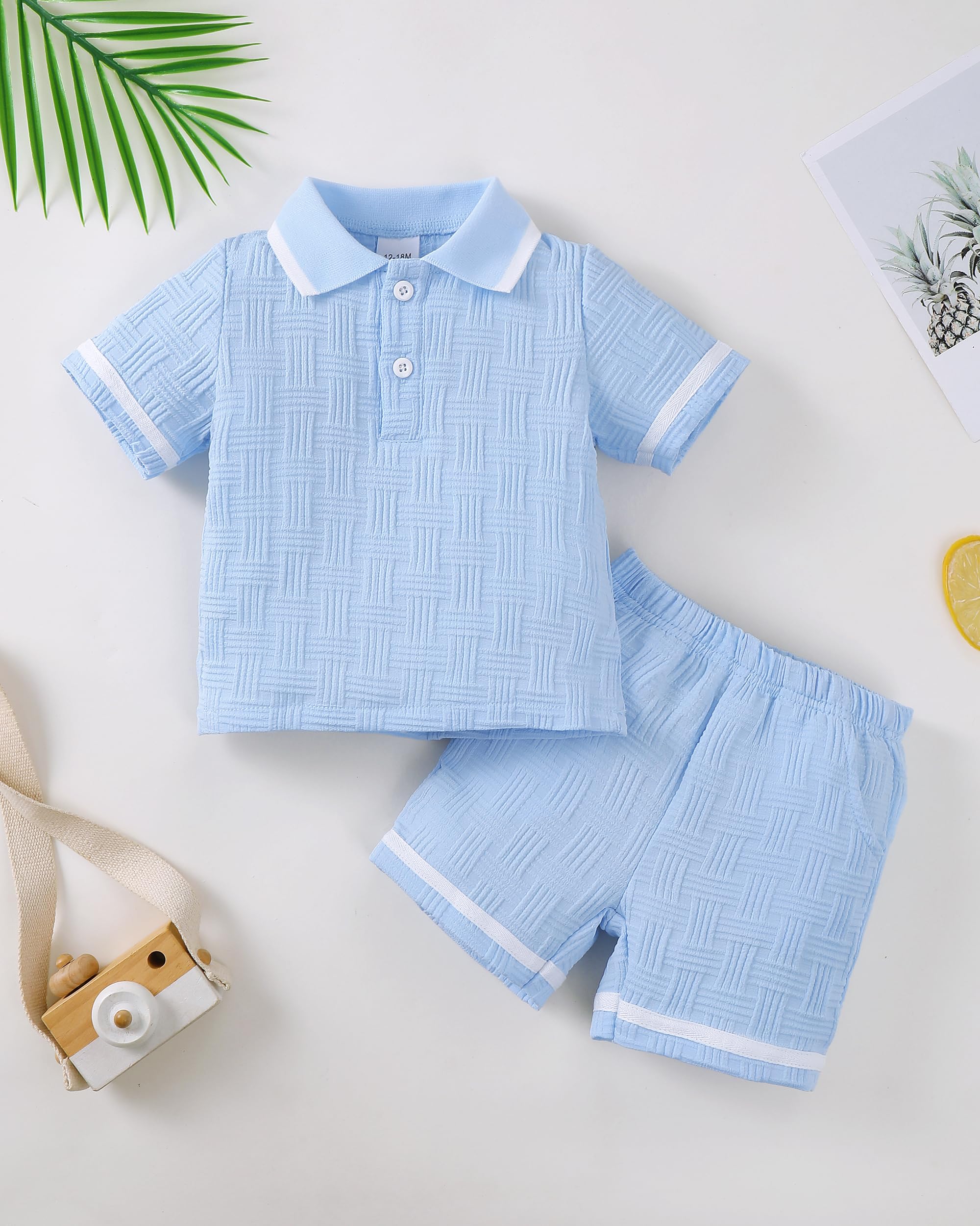 Toddler Baby Boys Clothes Summer Outfits Polo Shirt Shorts Set 2Pcs Boys Clothing Sets 12 Month-5T