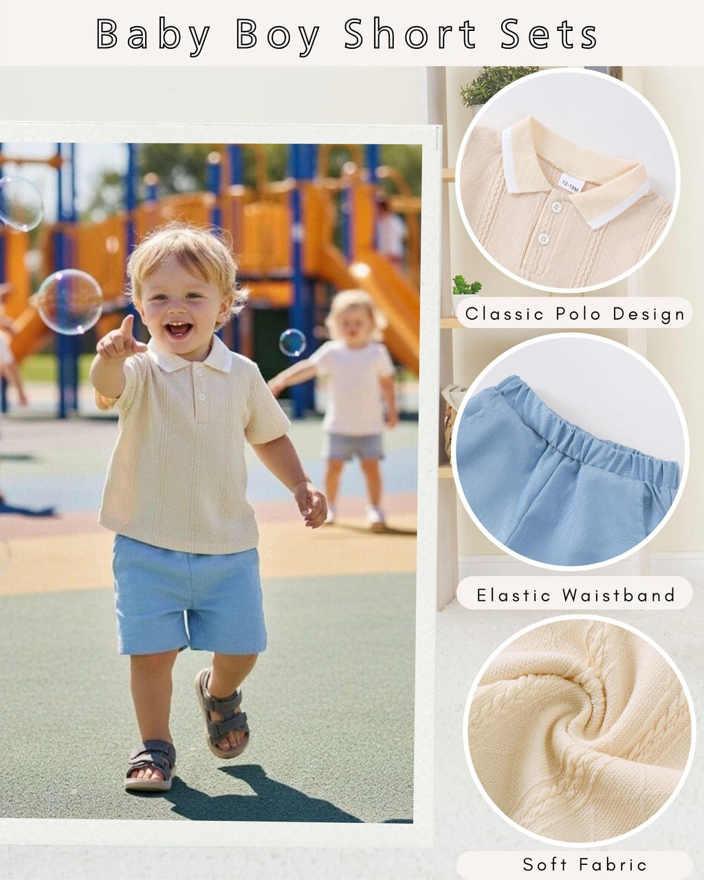 Toddler Baby Boys Clothes Summer Outfits Polo Shirt Shorts Set 2Pcs Boys Clothing Sets 12 Month-5T