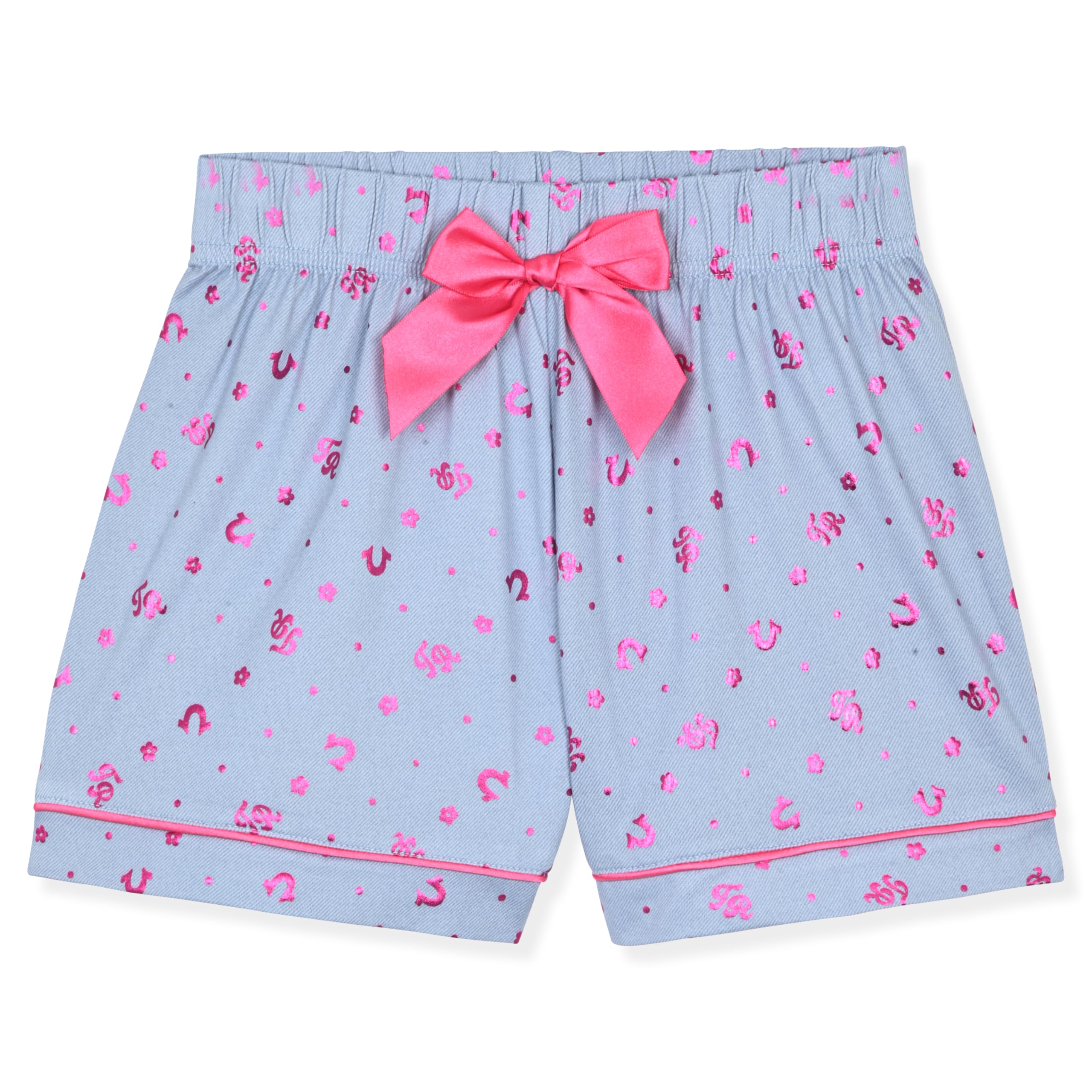True Religion Girls Pajama Short Sets for Kids Button Front Short Sleeve Shirt and Sleepwear Shorts in Sizes 3T to 16