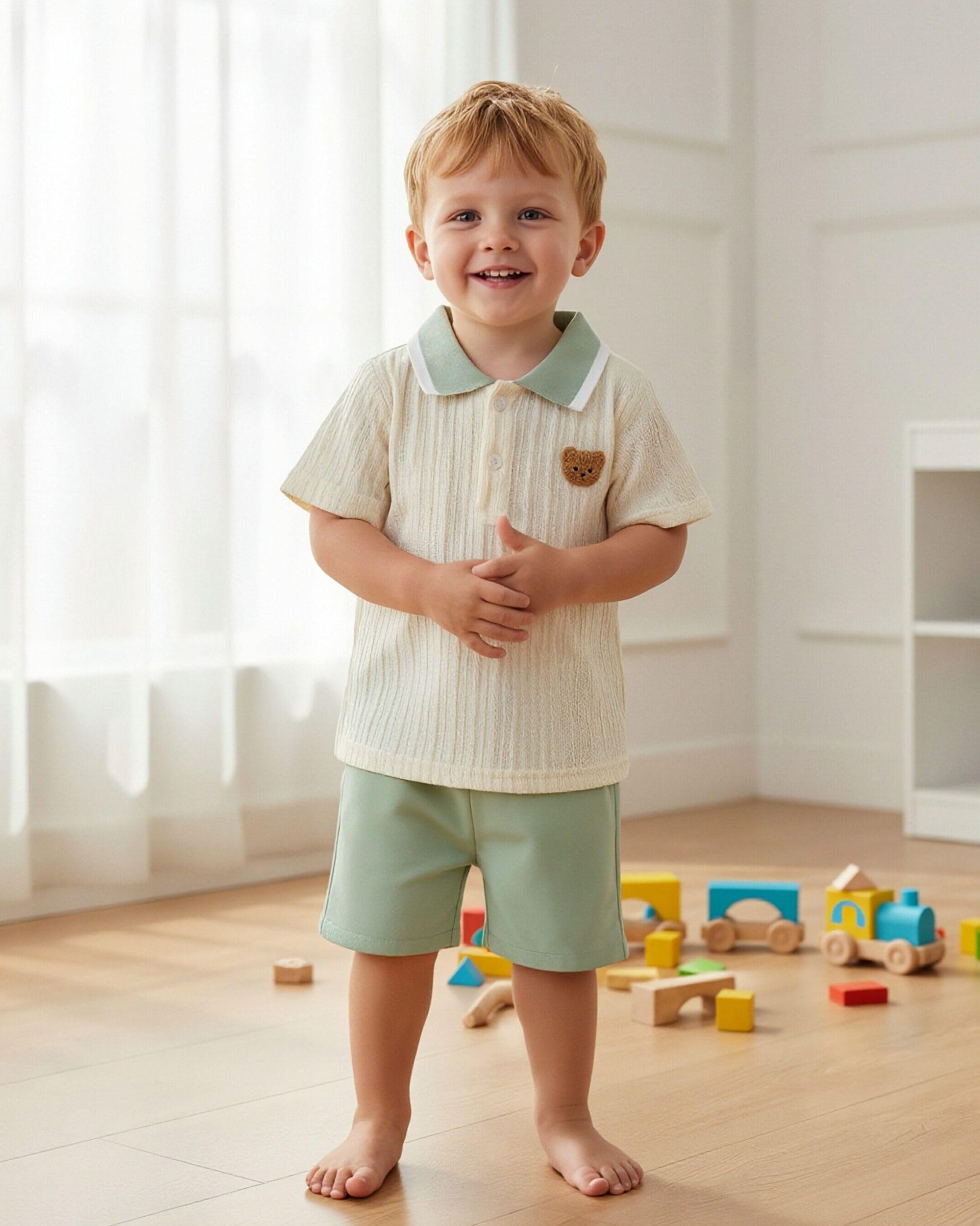 Toddler Baby Boys Clothes Summer Outfits Polo Shirt Shorts Set 2Pcs Boys Clothing Sets 12 Month-5T