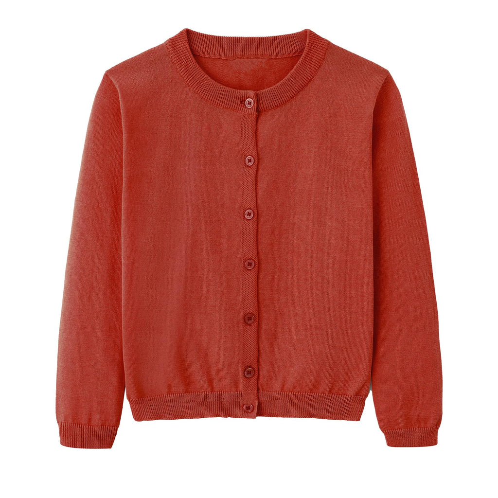 Girls Cardigan Sweater School Uniforms Toddler Long Sleeve Button Knit Solid Sweaters Tops