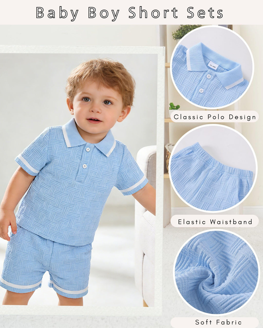Toddler Baby Boys Clothes Summer Outfits Polo Shirt Shorts Set 2Pcs Boys Clothing Sets 12 Month-5T
