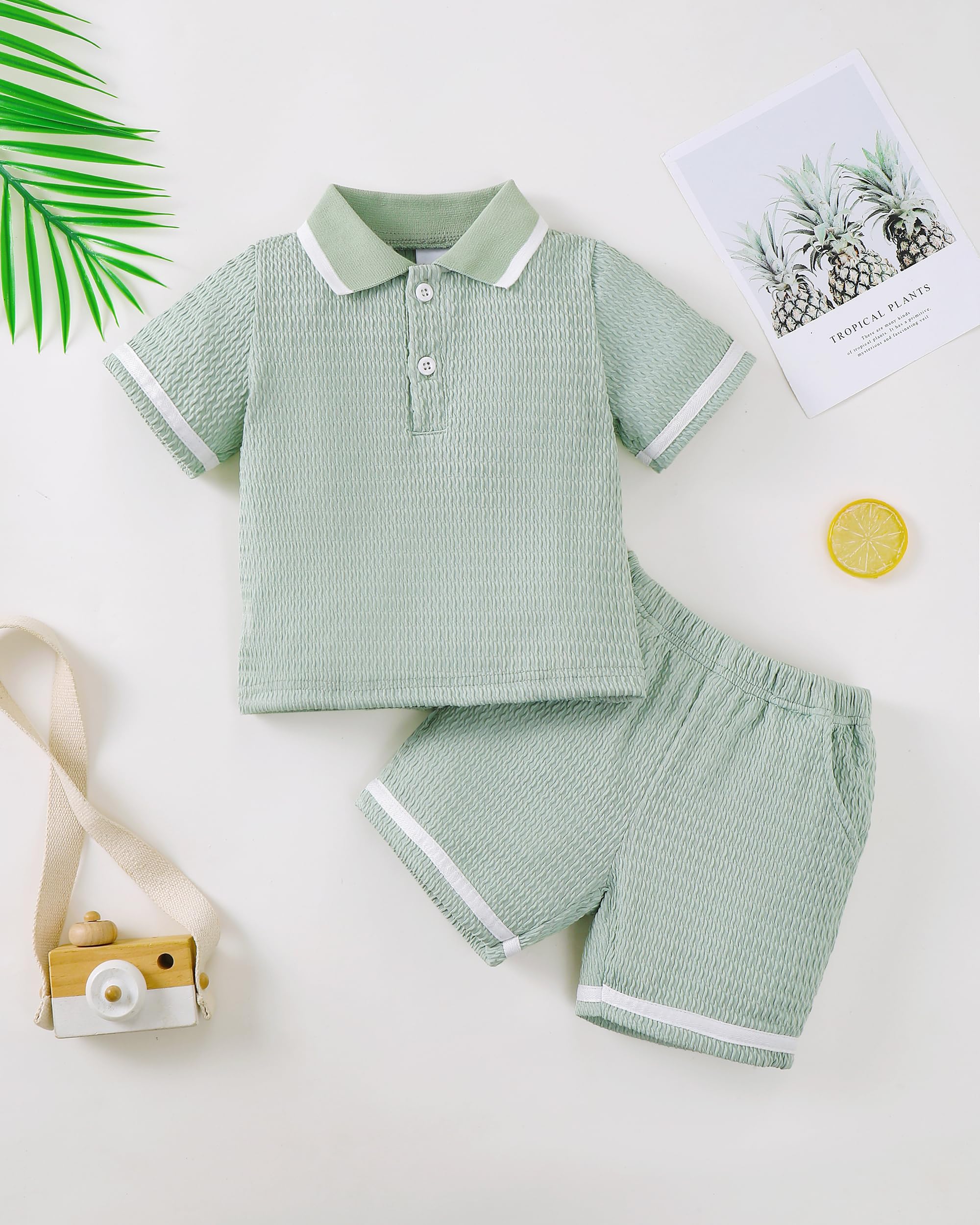 Toddler Baby Boys Clothes Summer Outfits Polo Shirt Shorts Set 2Pcs Boys Clothing Sets 12 Month-5T