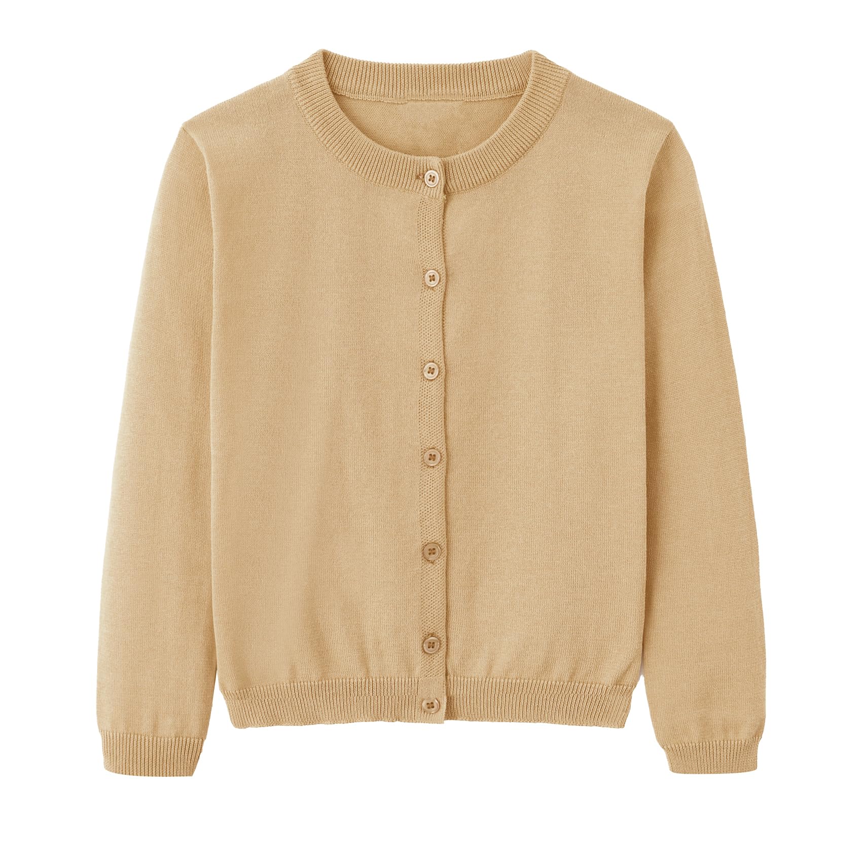 Girls Cardigan Sweater School Uniforms Toddler Long Sleeve Button Knit Solid Sweaters Tops