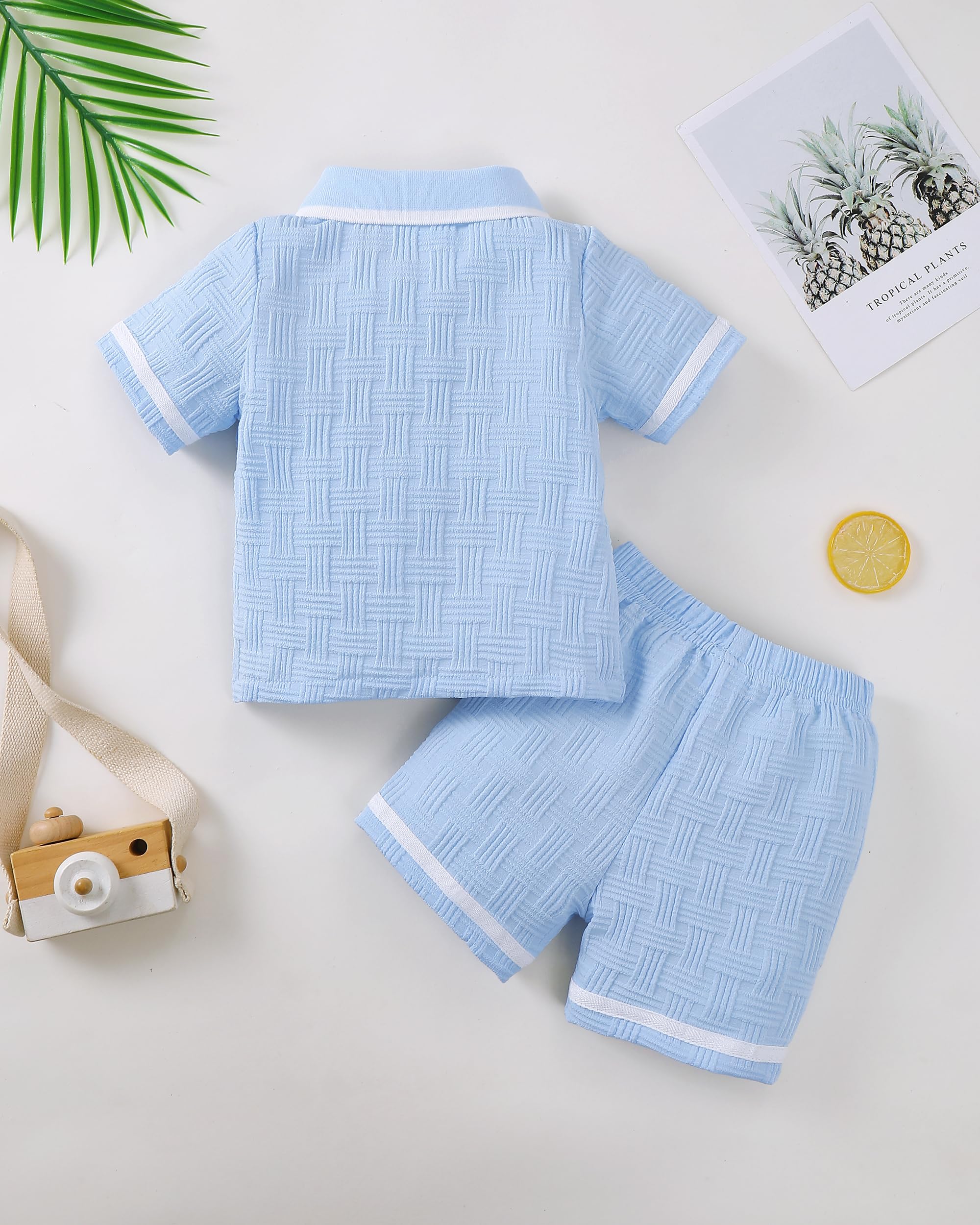 Toddler Baby Boys Clothes Summer Outfits Polo Shirt Shorts Set 2Pcs Boys Clothing Sets 12 Month-5T