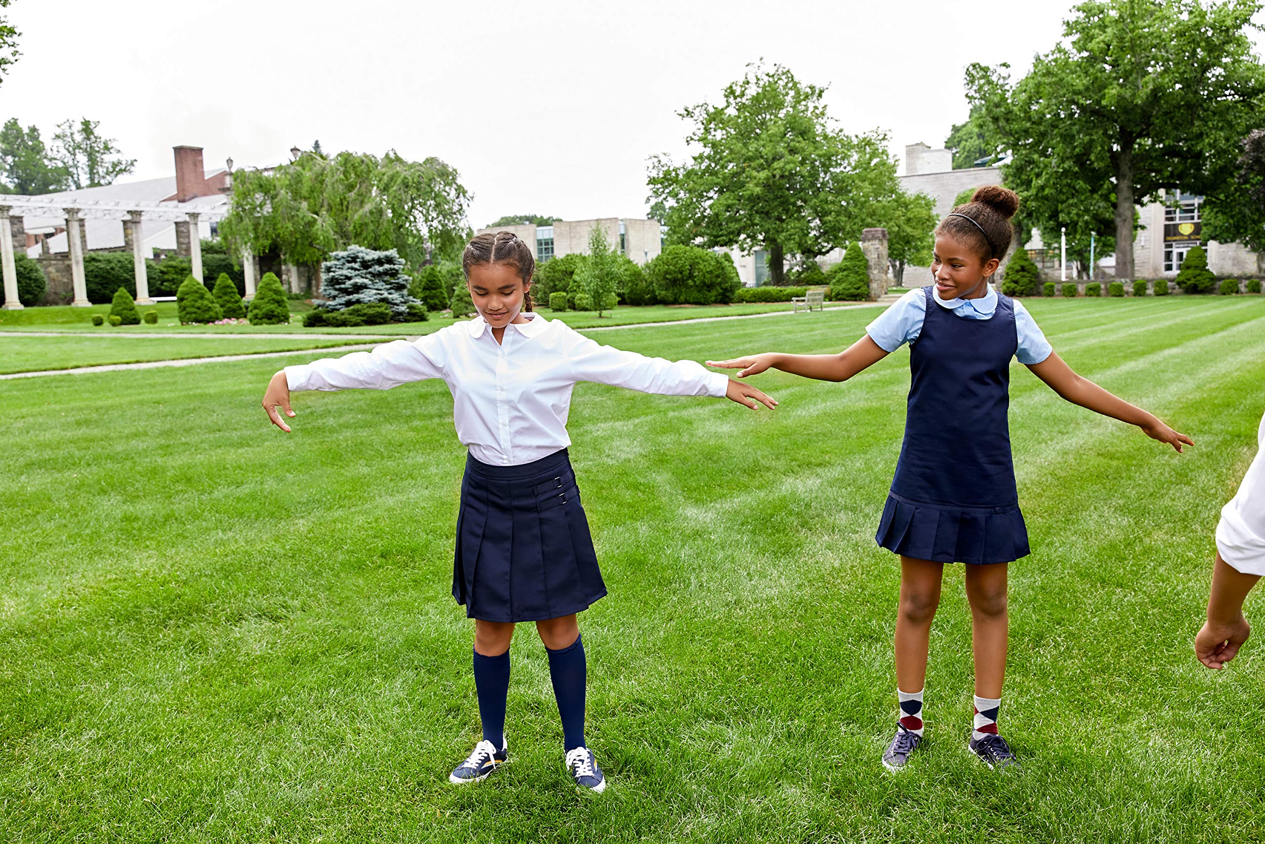 Girls' Pleated Hem Jumper with Ribbon School Uniform