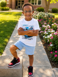 Boys Summer Clothes Graphic Short-Sleeved T-Shirt & Shorts Set 2 Piece Toddler Kid Outfit Size 5-10