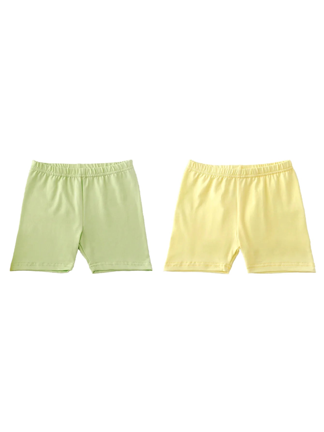 2Pcs Summer Solid Color Kids Leggings Girls Safety Shorts Leggings Girls' Beach Shorts Are Suitable for Children Aged 2-12 Years