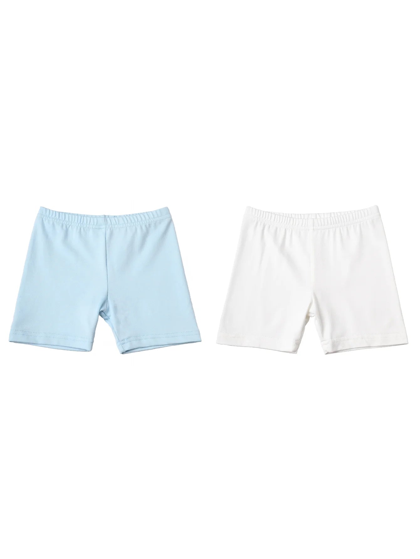 2Pcs Summer Solid Color Kids Leggings Girls Safety Shorts Leggings Girls' Beach Shorts Are Suitable for Children Aged 2-12 Years