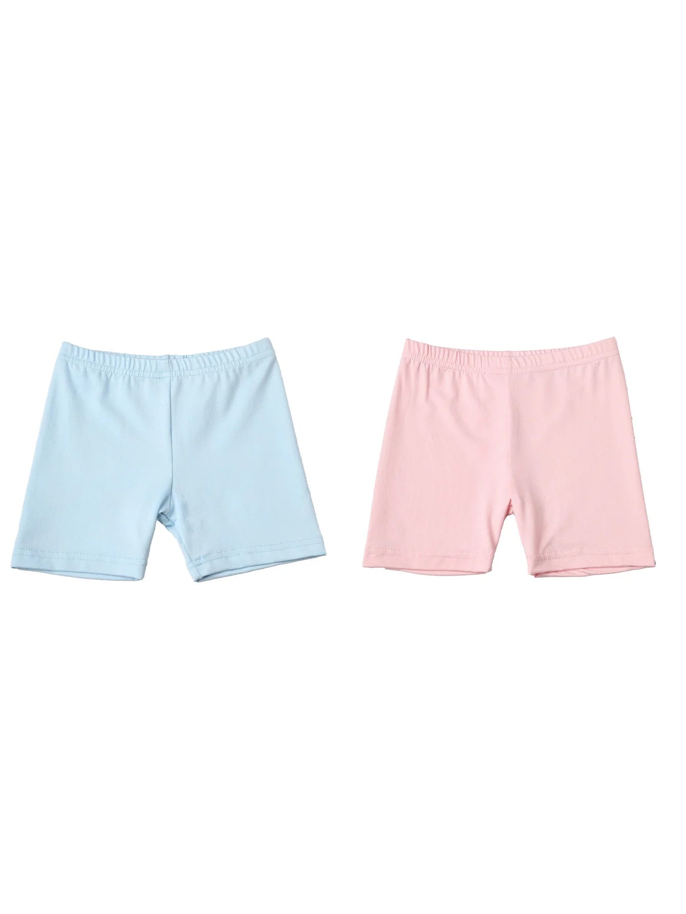 2Pcs Summer Solid Color Kids Leggings Girls Safety Shorts Leggings Girls' Beach Shorts Are Suitable for Children Aged 2-12 Years