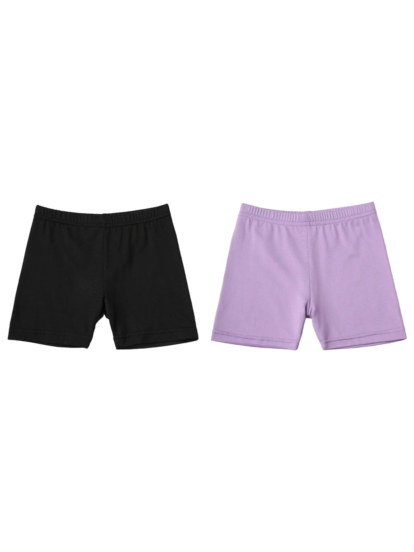2Pcs Summer Solid Color Kids Leggings Girls Safety Shorts Leggings Girls' Beach Shorts Are Suitable for Children Aged 2-12 Years