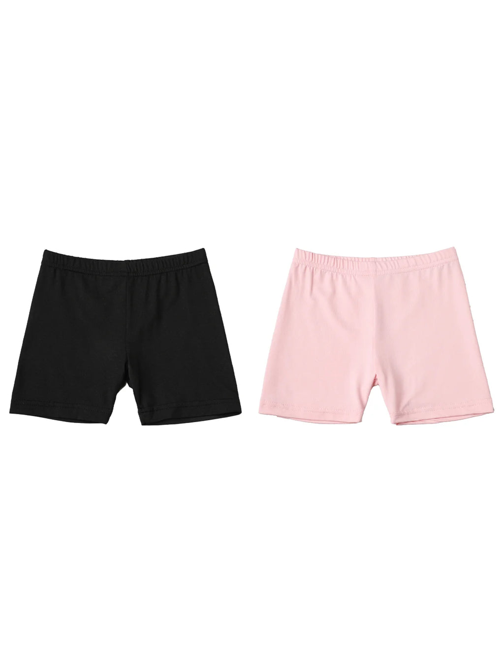 2Pcs Summer Solid Color Kids Leggings Girls Safety Shorts Leggings Girls' Beach Shorts Are Suitable for Children Aged 2-12 Years