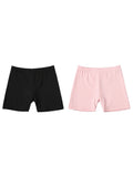 2Pcs Summer Solid Color Kids Leggings Girls Safety Shorts Leggings Girls' Beach Shorts Are Suitable for Children Aged 2-12 Years