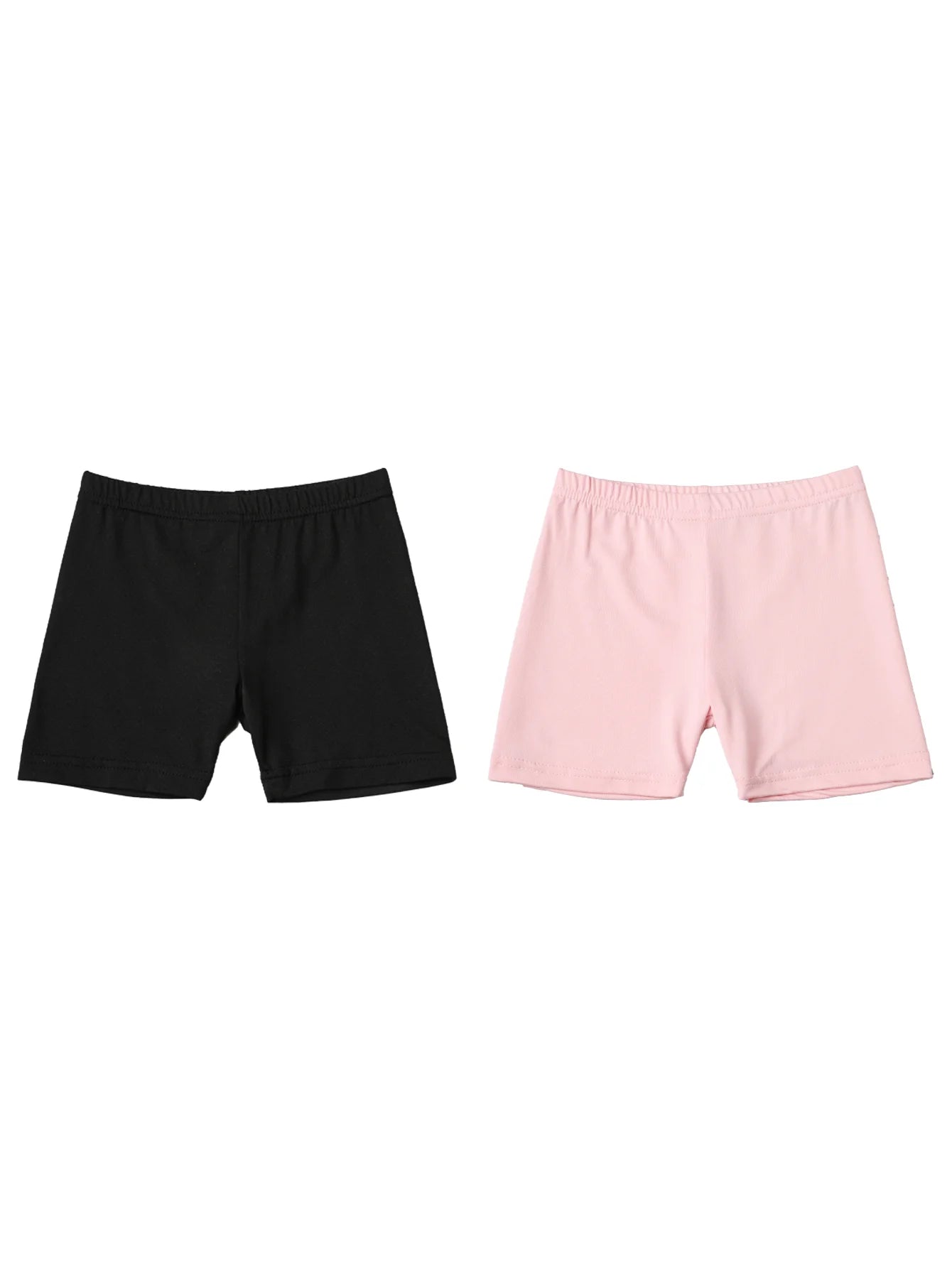 2Pcs Summer Solid Color Kids Leggings Girls Safety Shorts Leggings Girls' Beach Shorts Are Suitable for Children Aged 2-12 Years