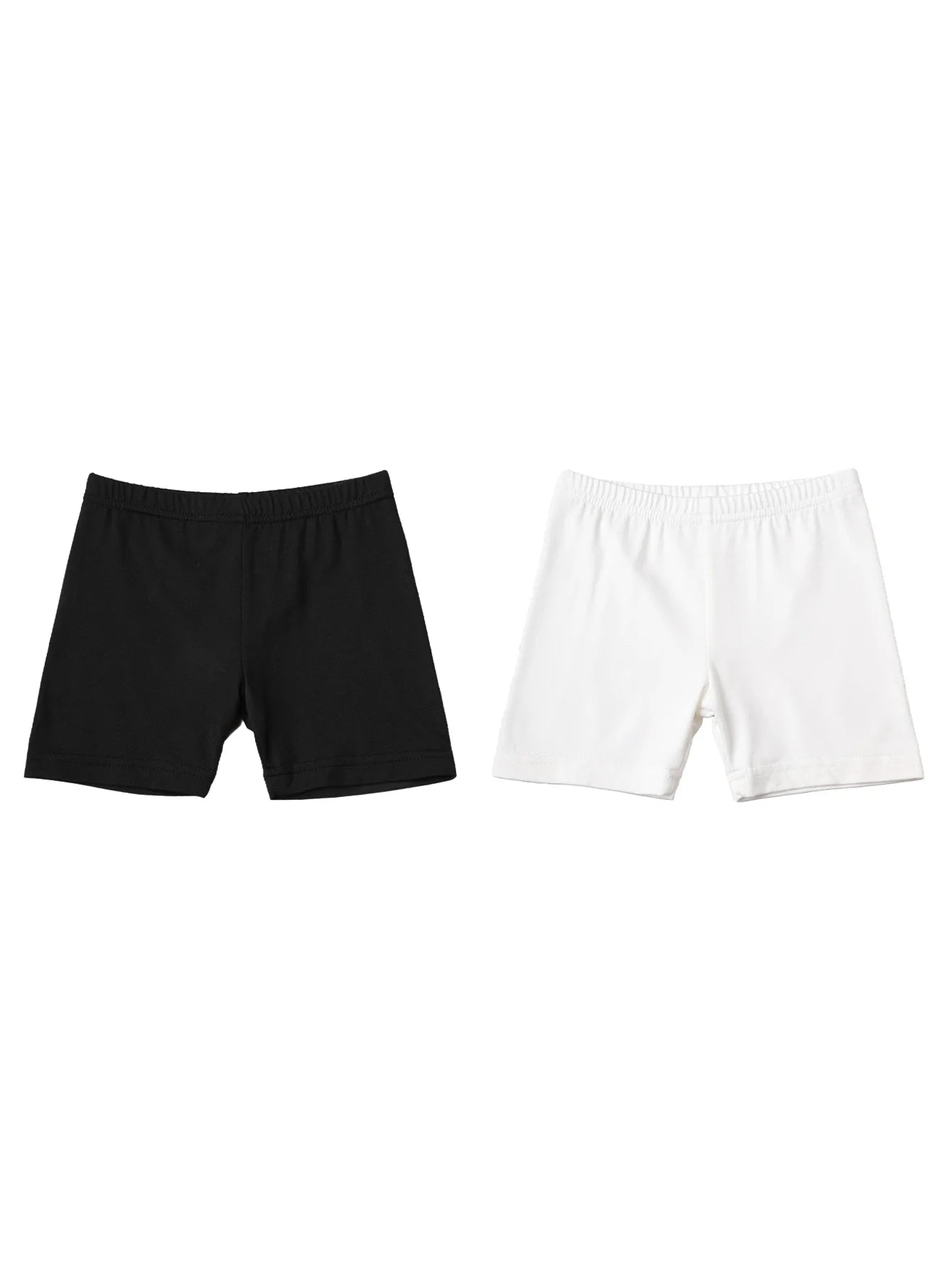 2Pcs Summer Solid Color Kids Leggings Girls Safety Shorts Leggings Girls' Beach Shorts Are Suitable for Children Aged 2-12 Years