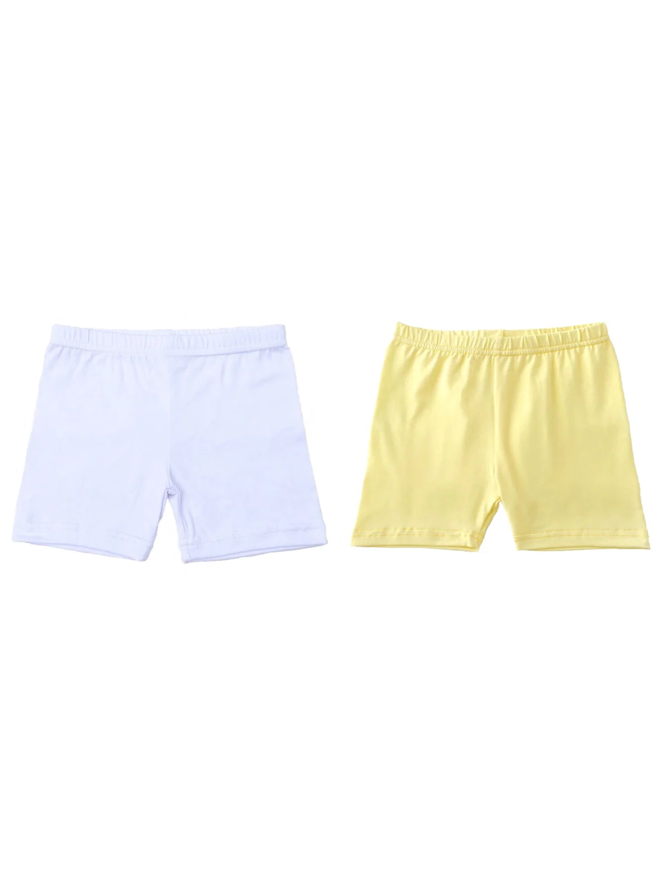 2Pcs Summer Solid Color Kids Leggings Girls Safety Shorts Leggings Girls' Beach Shorts Are Suitable for Children Aged 2-12 Years