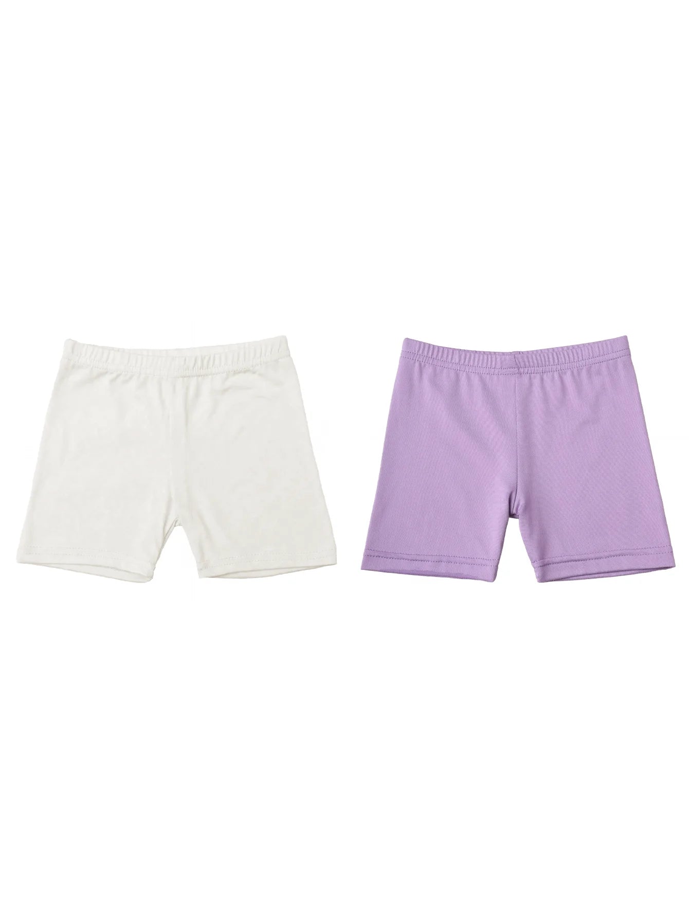 2Pcs Summer Solid Color Kids Leggings Girls Safety Shorts Leggings Girls' Beach Shorts Are Suitable for Children Aged 2-12 Years