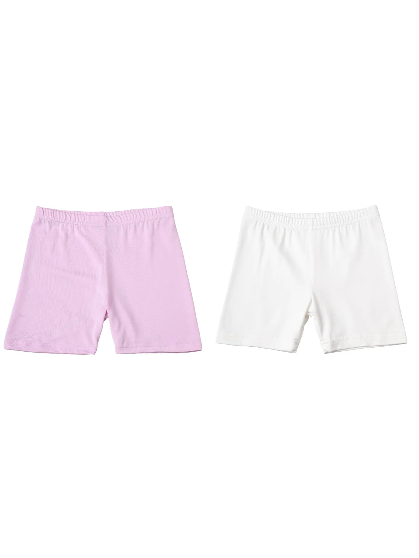 2Pcs Summer Solid Color Kids Leggings Girls Safety Shorts Leggings Girls' Beach Shorts Are Suitable for Children Aged 2-12 Years