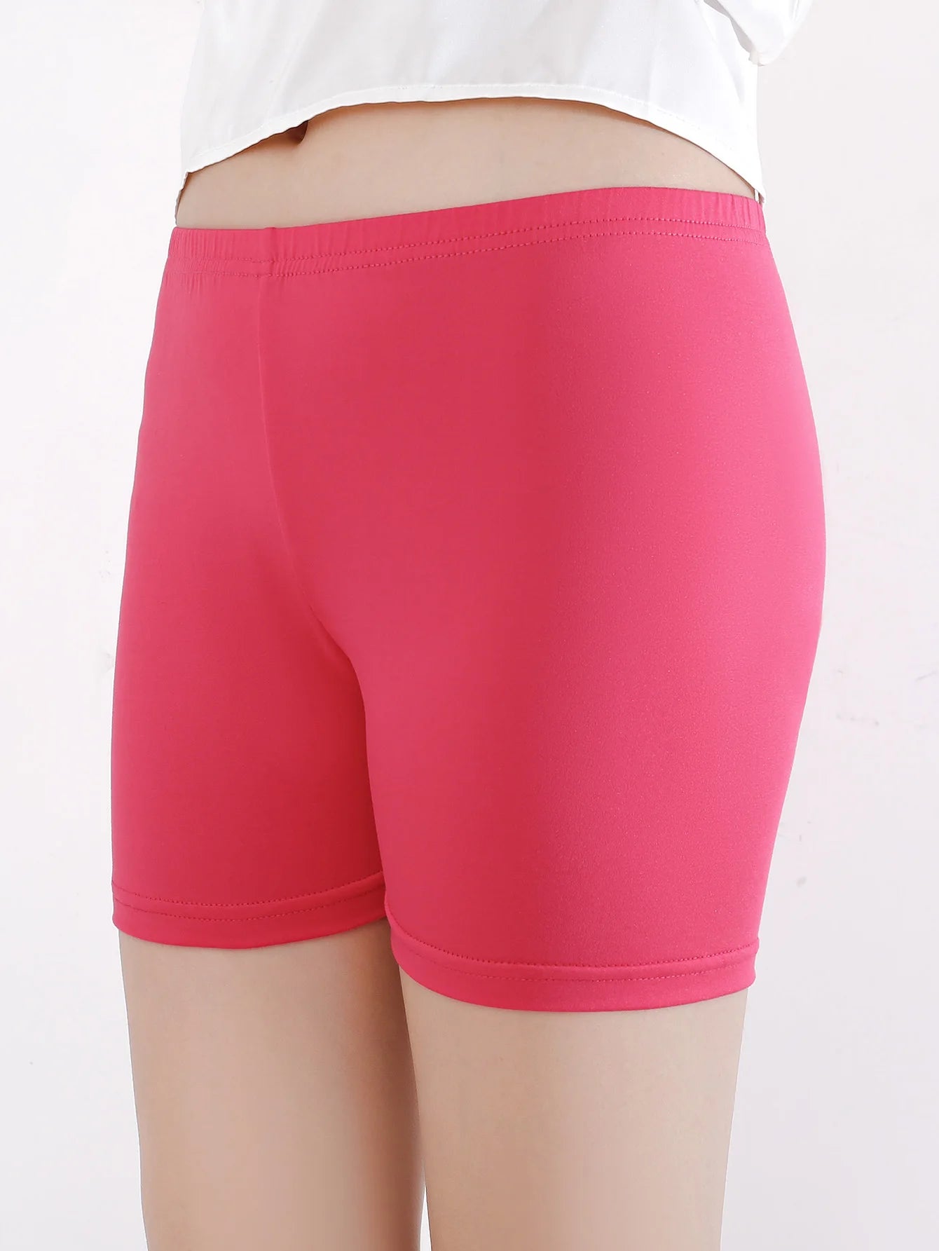 2Pcs Summer Solid Color Kids Leggings Girls Safety Shorts Leggings Girls' Beach Shorts Are Suitable for Children Aged 2-12 Years
