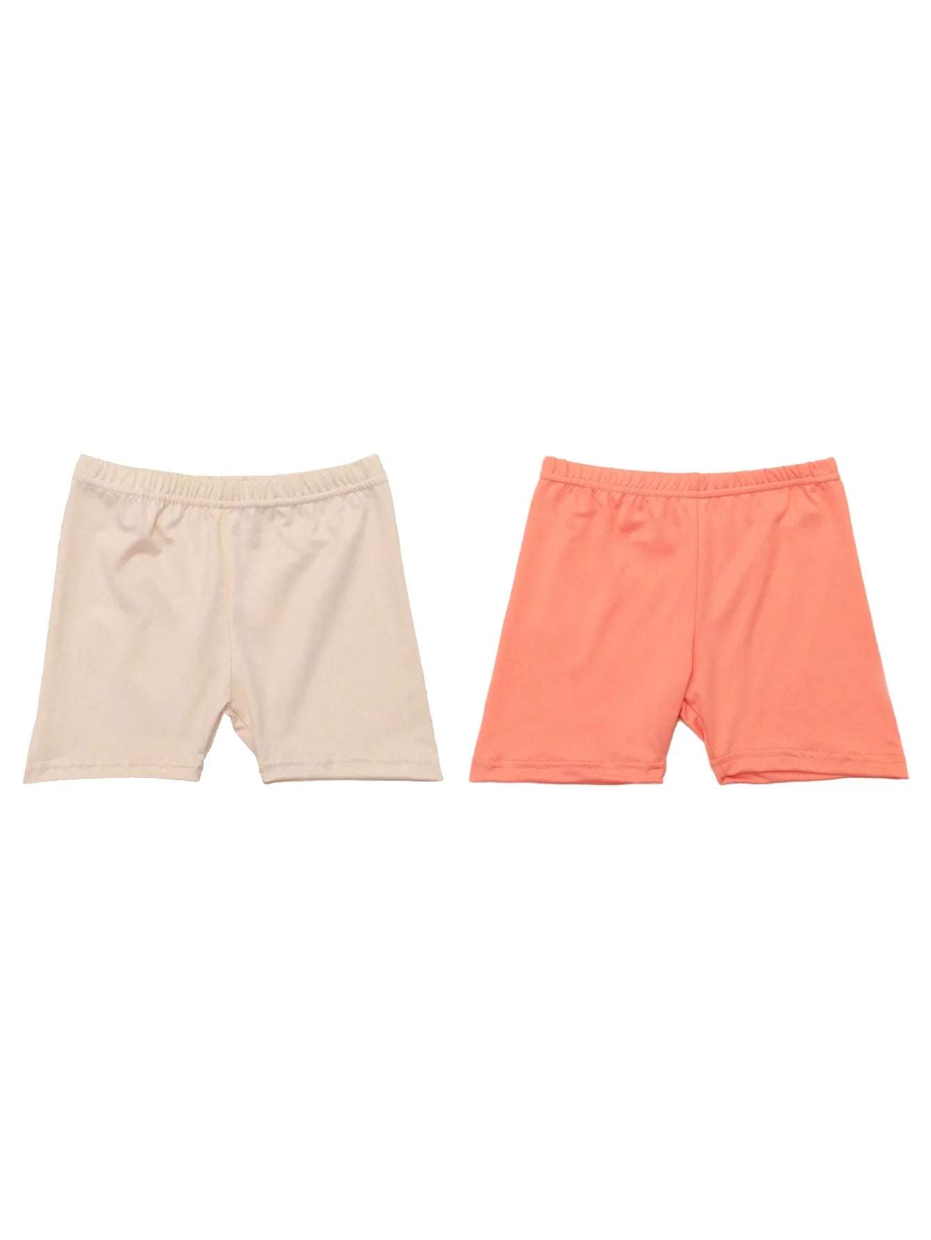 2Pcs Summer Solid Color Kids Leggings Girls Safety Shorts Leggings Girls' Beach Shorts Are Suitable for Children Aged 2-12 Years