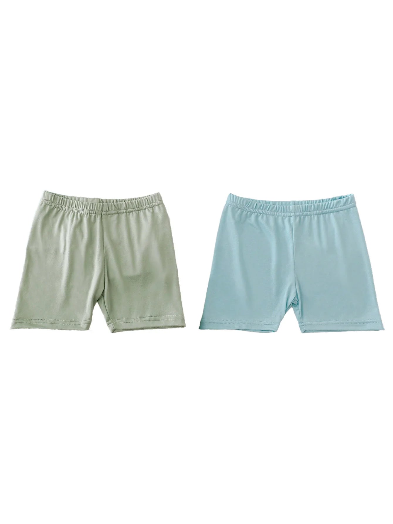2Pcs Summer Solid Color Kids Leggings Girls Safety Shorts Leggings Girls' Beach Shorts Are Suitable for Children Aged 2-12 Years