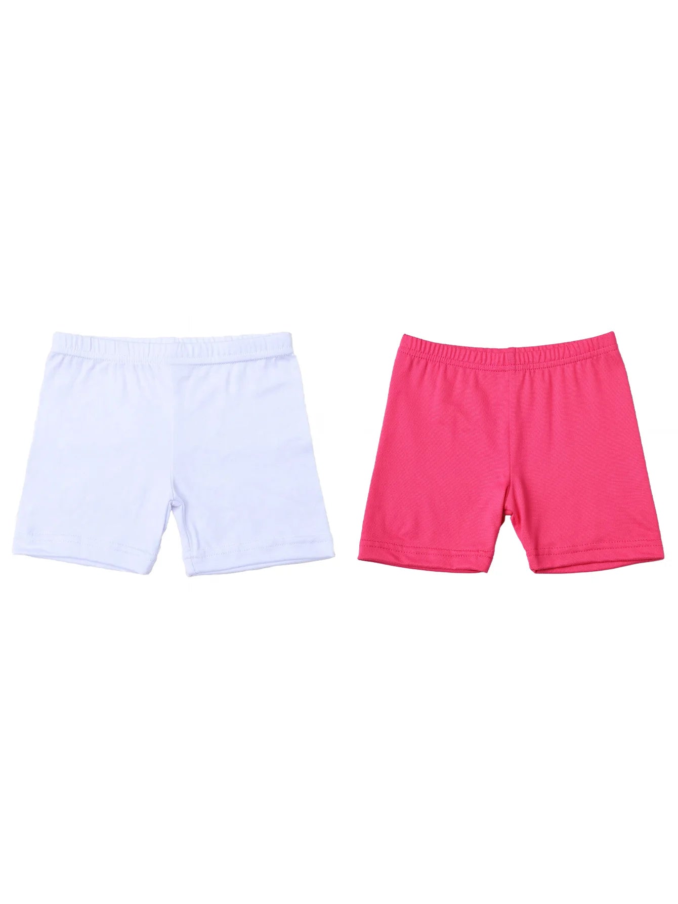 2Pcs Summer Solid Color Kids Leggings Girls Safety Shorts Leggings Girls' Beach Shorts Are Suitable for Children Aged 2-12 Years