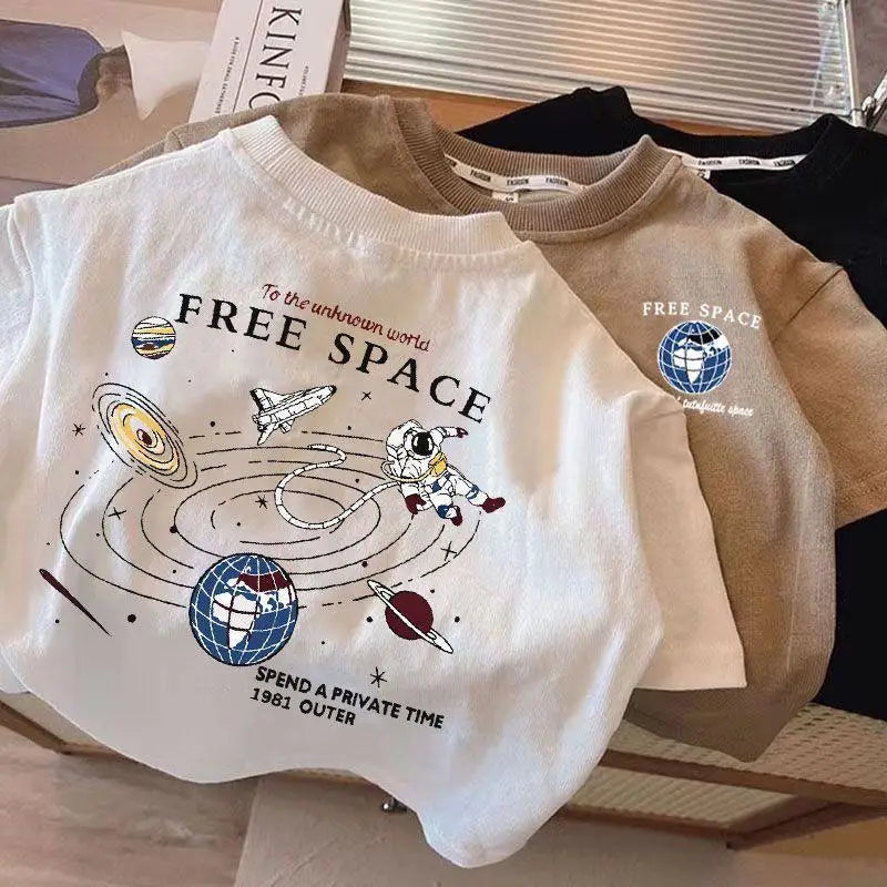 Kids Boy Space Pattern T Shirt