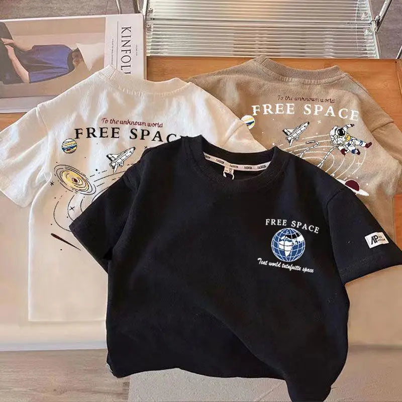 Kids Boy Space Pattern T Shirt