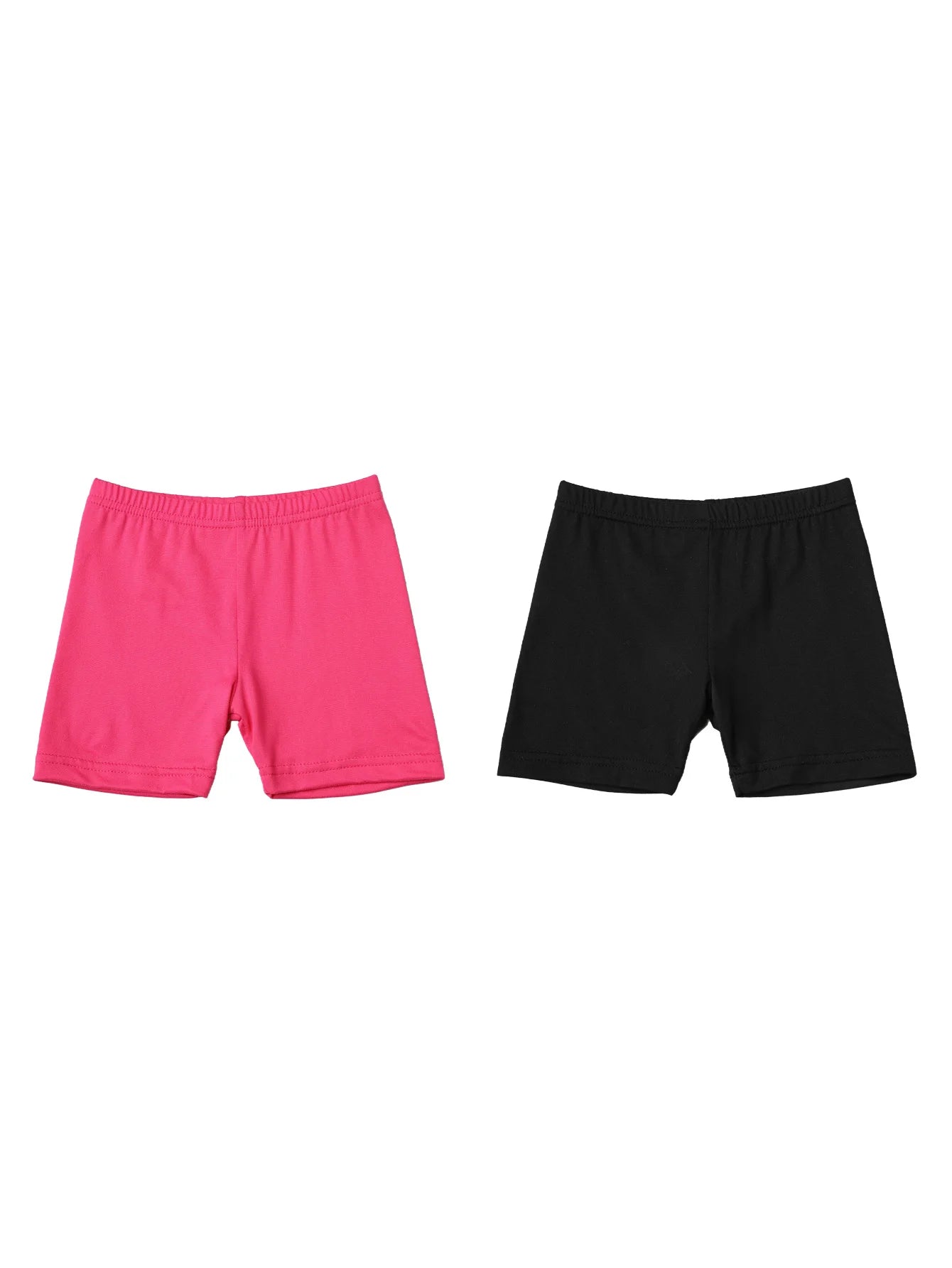2Pcs Summer Solid Color Kids Leggings Girls Safety Shorts Leggings Girls' Beach Shorts Are Suitable for Children Aged 2-12 Years