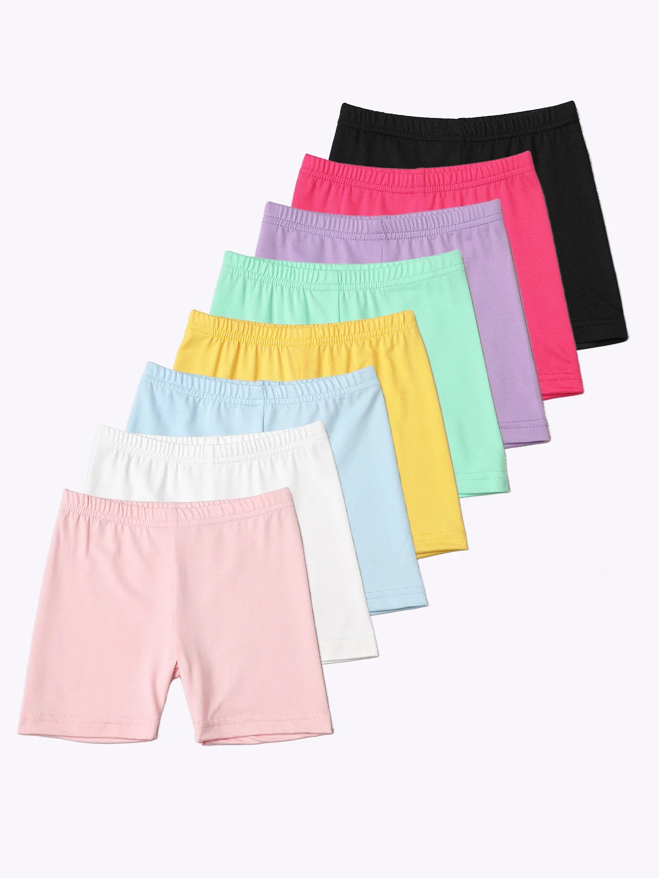 2Pcs Summer Solid Color Kids Leggings Girls Safety Shorts Leggings Girls' Beach Shorts Are Suitable for Children Aged 2-12 Years