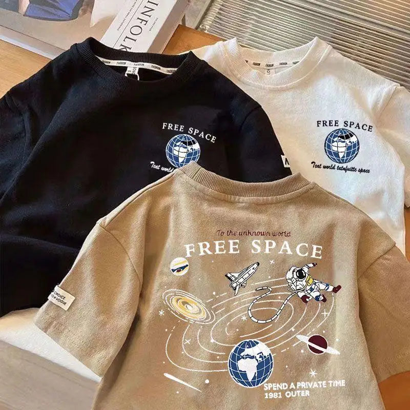 Kids Boy Space Pattern T Shirt