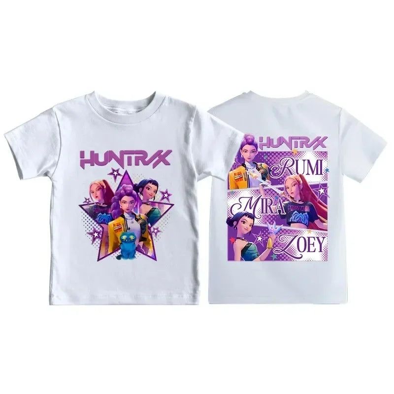 Kpop Dem on Hunt Ers Print Graphic Tshirt Summer Kids Clothes 2026 Movie T Shirt Girls Boys Short Sleeve Top Comfortable T-shirt