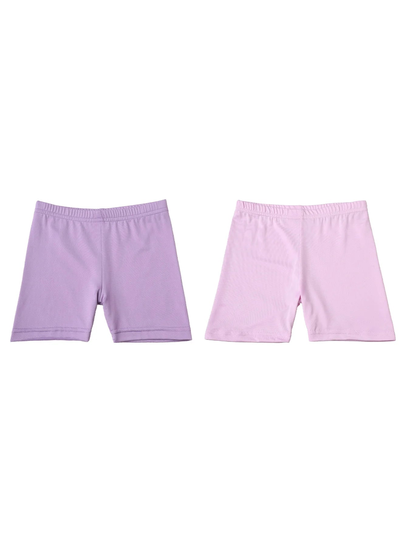2Pcs Summer Solid Color Kids Leggings Girls Safety Shorts Leggings Girls' Beach Shorts Are Suitable for Children Aged 2-12 Years