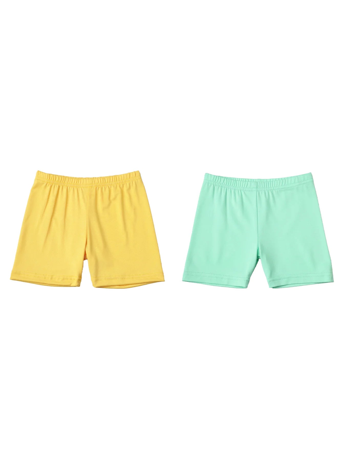 2Pcs Summer Solid Color Kids Leggings Girls Safety Shorts Leggings Girls' Beach Shorts Are Suitable for Children Aged 2-12 Years